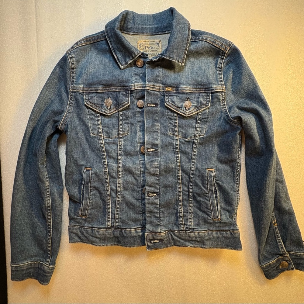 Polo Ralph Lauren Blue Denim Kids Jacket. Size 14.  Good Condition.
